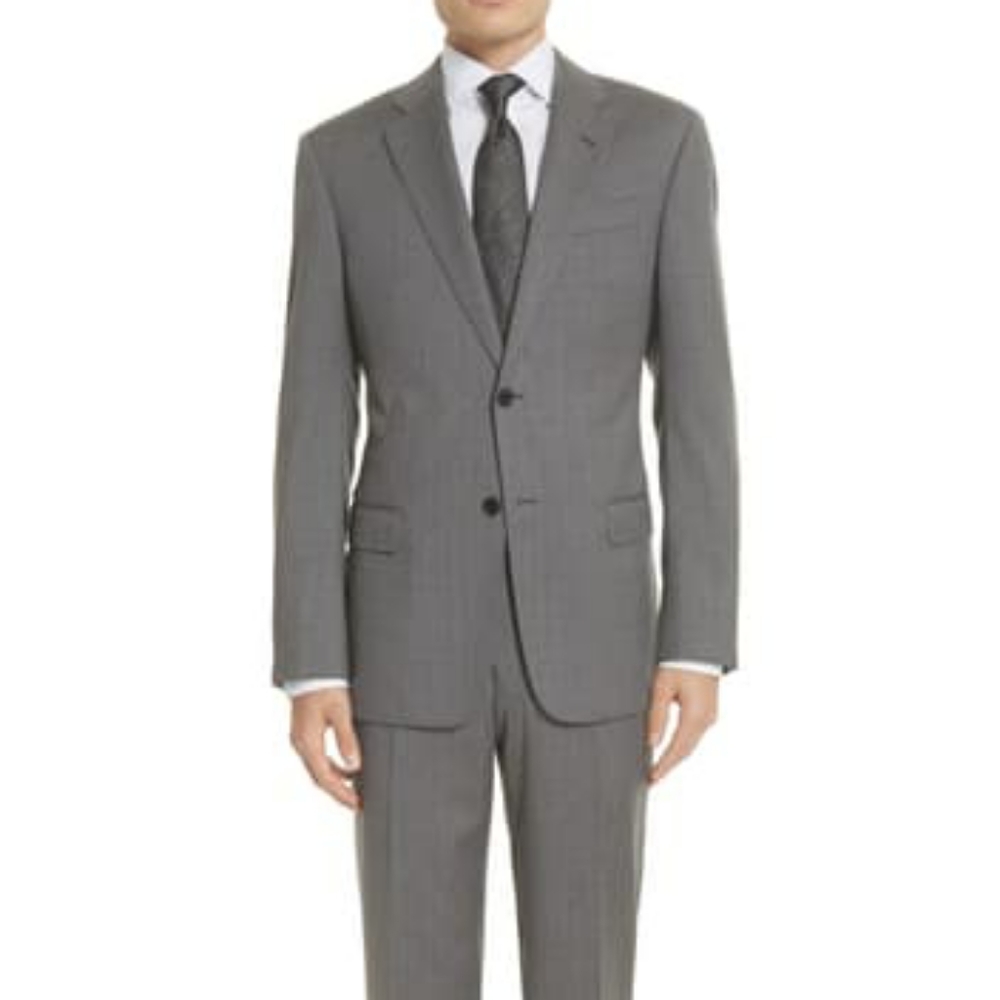 Emporio Armani Trim Fit Sharkskin Wool Suit